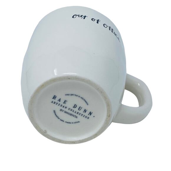 Rae Dunn Artisan Collection By Magenta White Ceramic OUT OF OFFICE Coffee Mug - Picture 4 of 9